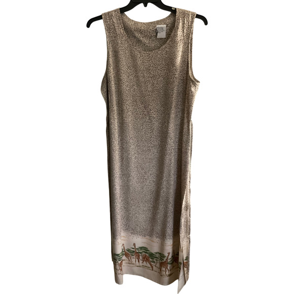 Women's Dress Size 18W Sleeveless Animal Print Giraffe Design Spotted - Picture 1 of 10